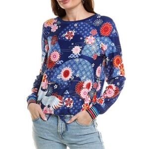 Johnny Was Bee Active Ruched Raglan Sleeve Pullover XL pullover shirt NWOT